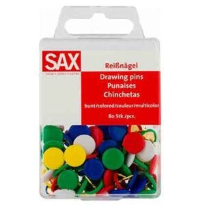 Sax Πινέζες Πολύχρωμες 80τμχ.