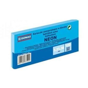 Donau Αυτοκόλλητα Χαρτάκια Neon Γαλάζιο 5.1x3.8cm 100 Φύλλα 3τμχ.