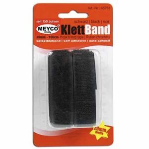 Meyco Klett Band Μαύρη Αυτοκόλλητη Ταινία Χριτς Χρατς Μαύρη 20mm x 1m