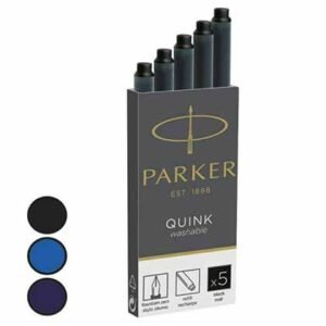 Parker Quink Ανταλλακτικό Μελάνι για Πένα σε Μαύρο χρώμα 5τμχ.