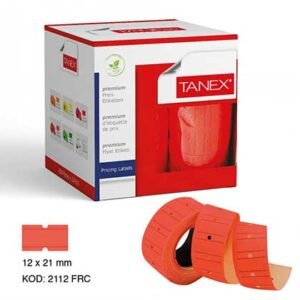 Tanex Αυτοκόλλητες Ετικέτες σε Ρολό Κόκκινες 21x12mm