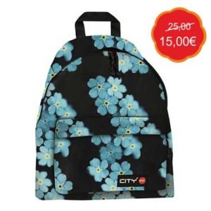 Lyc Sac City Σχολική Τσάντα Πλάτης Blue Iris