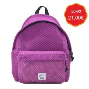 Lyc Sac Σχολική Τσάντα Πλάτης Γυμνασίου - Λυκείου Special Purple Dots