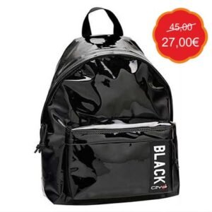 Lyc Sac Σχολική Τσάντα Πλάτης Γυμνασίου - Λυκείου Trendy Black Mirror