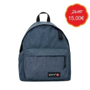 Lyc Sac City Σχολική Τσάντα Πλάτης Blue Melange