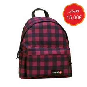 Lyc Sac City Σχολική Τσάντα Πλάτης Red Checks