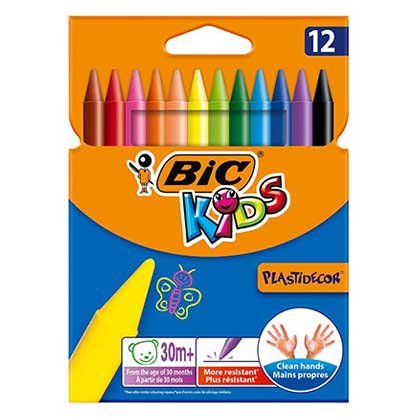 BIC Kids Plastidecor Σετ Κηρομπογιές με 12 Χρώματα