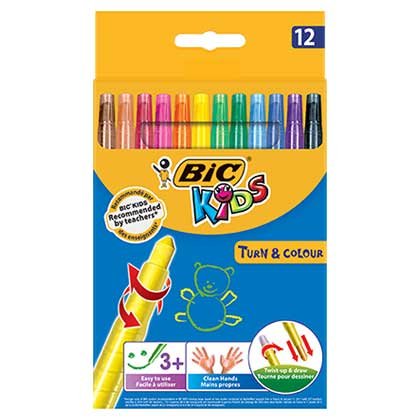 Bic Kids Turn and Colour Κηρομπογιές Σετ 12 Χρώματα