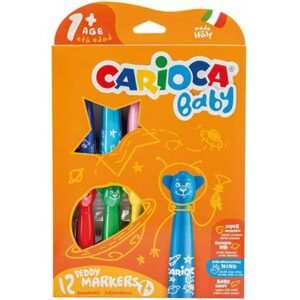 Carioca Baby Teddy 1+ Μαρκαδόροι Σετ 12 Χρώματα