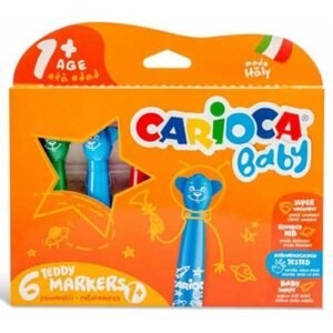 Carioca Baby Teddy Markers 1+ Μαρκαδόροι Σετ 6 Χρώματα