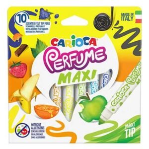 Carioca Perfume Maxi Μαρκαδόροι Πλενόμενοι, Αρωματικοί Σετ 10 Χρώματα
