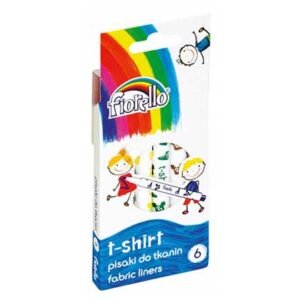 Fiorello T-Shirt Μαρκαδόροι για Ύφασμα Σετ 6 Χρώματα