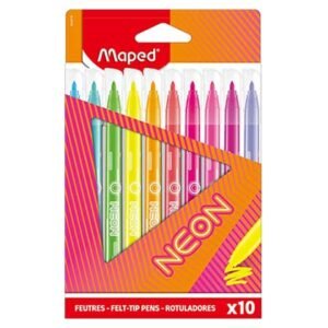 Maped Neon Μαρκαδόροι Ζωγραφικής Λεπτοί Σετ 10 Χρώματα