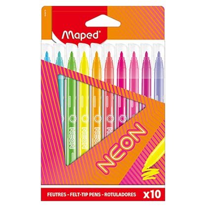 Maped Neon Μαρκαδόροι Ζωγραφικής Λεπτοί Σετ 10 Χρώματα