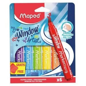 Maped Window Μαρκαδόροι για Γυαλί Σετ 6 Χρώματα