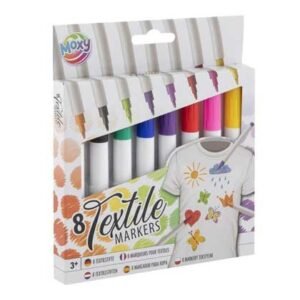 Moxy Textile Μαρκαδόροι Χονδροί για Ύφασμα Σετ 8 Χρώματα