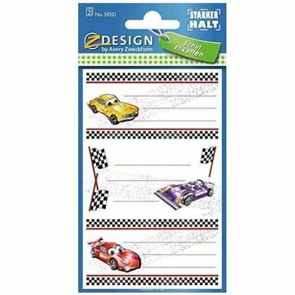 Avery Cars Ετικέτες Τετραδίων 6τμχ