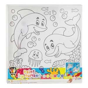 Moxy Καμβάς Δελφίνια Σετ με 6 Χρώματα & 2 Πινέλα 30x30cm