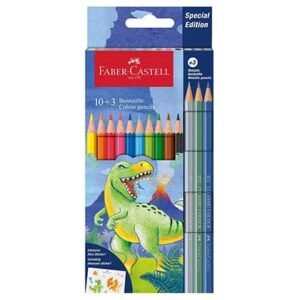 Faber-Castell Dinosaur Ξυλομπογιές & Αυτοκόλλητα Σετ 13τμχ
