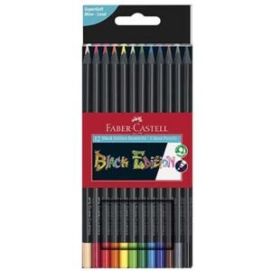 Faber-Castell SuperSoft Black Edition Ξυλομπογιές Σετ 12 Χρώματα