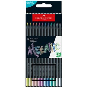 Faber-Castell Black Edition Metallic Ξυλομπογιές Σετ 12 Χρώματα
