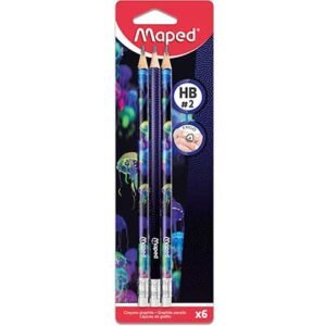 Maped Deepsea Paradise Μολύβια Με Γόμα ΗΒ#2 Σετ 6τμχ