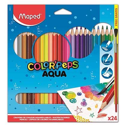 Maped Color’Peps Aqua Ξυλομπογιές Ακουαρέλας Σετ 24 Χρώματα