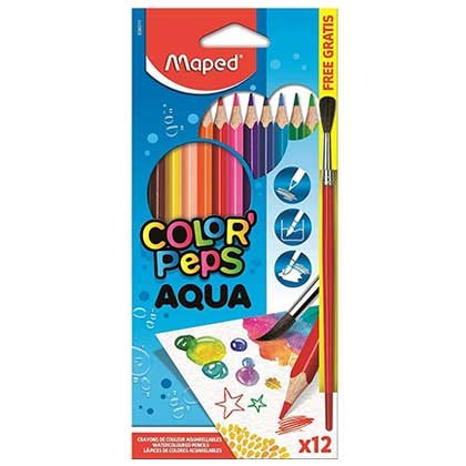 Maped Color’Peps Aqua Ξυλομπογιές Ακουαρέλας Σετ 12 Χρώματα