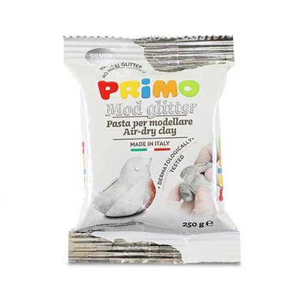 Primo Air Dry Πηλός Ασημί με Glitter 250gr