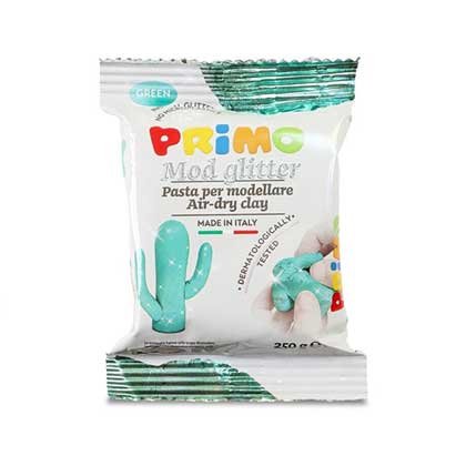Primo Air Dry Πηλός Πράσινος με Glitter 250gr