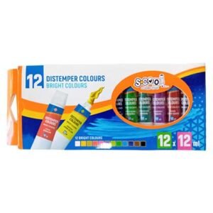 Scool Τέμπερες Ζωγραφικής Έντονα Χρώματα 12ml Σετ 12τμχ