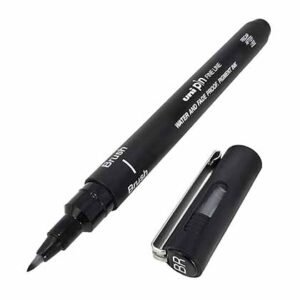 Uni Pin Fine Line - Brush Μαρκαδόρος Σχεδίου Μαύρος