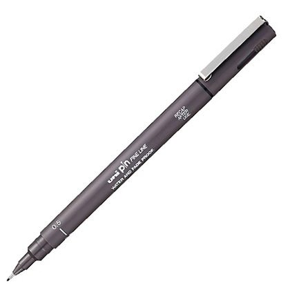 Uni Pin Fine Line – Fineliners 0.1, 0.5 mm Μαρκαδόροι Σχεδίου Σκούρο Γκρι