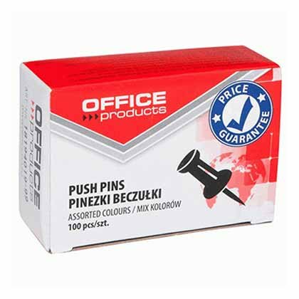 Office Πινέζες Πίνακα Φελλού Πολύχρωμες 100τμχ